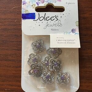 Jolees Jewels Sliders Square Tanzanite Swarovski Elements 8 Pcs Craft Embellish